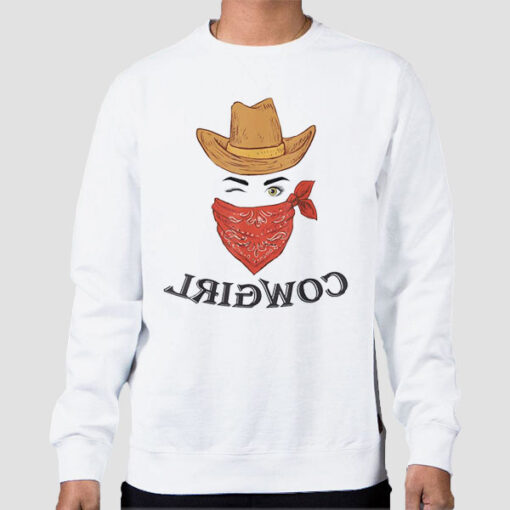 Sweatshirt White Cowboy Hat Reverse Cowgirl