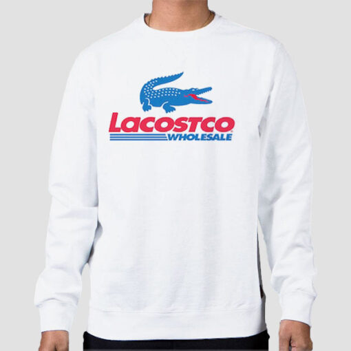 Sweatshirt White Logo Parody Lacostco Wholesale Costco