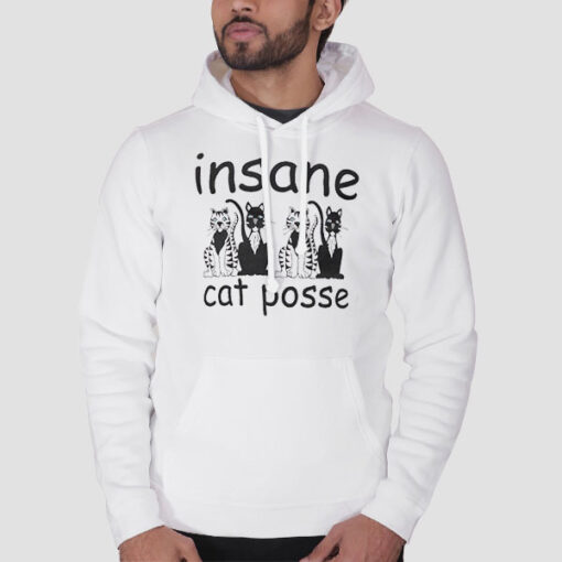 Hoodie White Inspired Insane Cat Posse