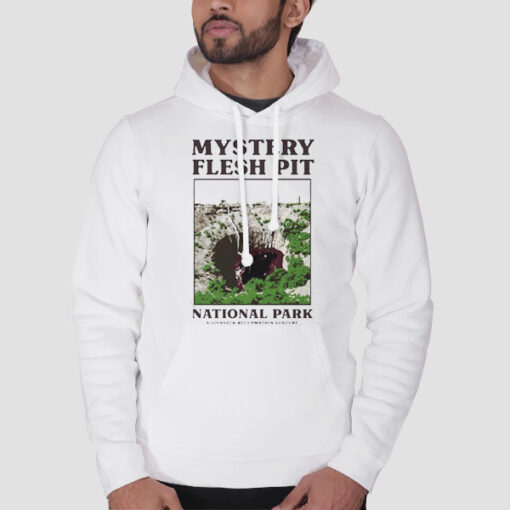 Hoodie White Poster National Park Mystery Flesh Pit