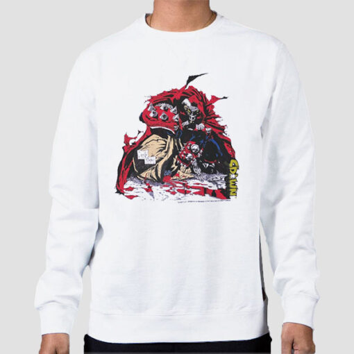 Sweatshirt White Anime Thrifty Threads Spawn Shirt