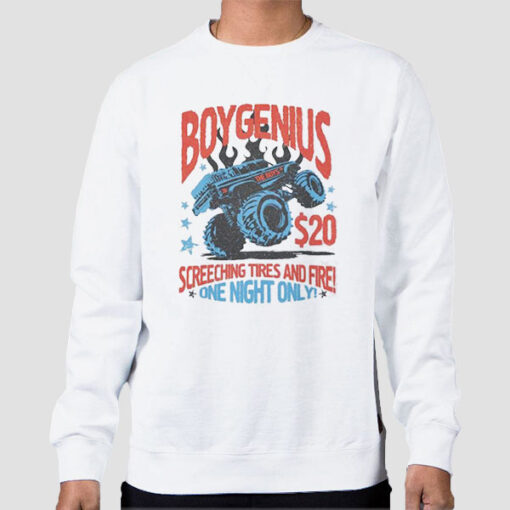 Sweatshirt White Funny Boygenius Monster Truck