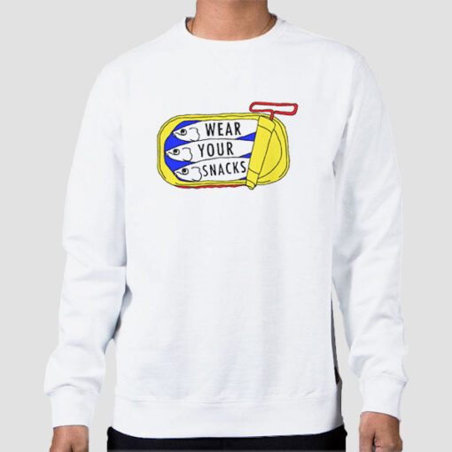 Sweatshirt White Funny Meme Wear Your Snack Logo
