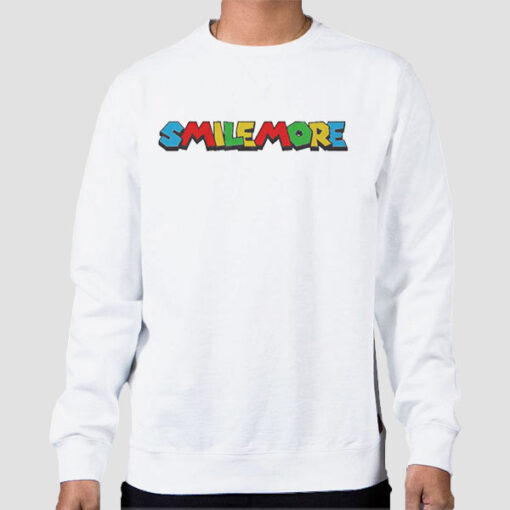 Sweatshirt White Smile More Logo Super Mario